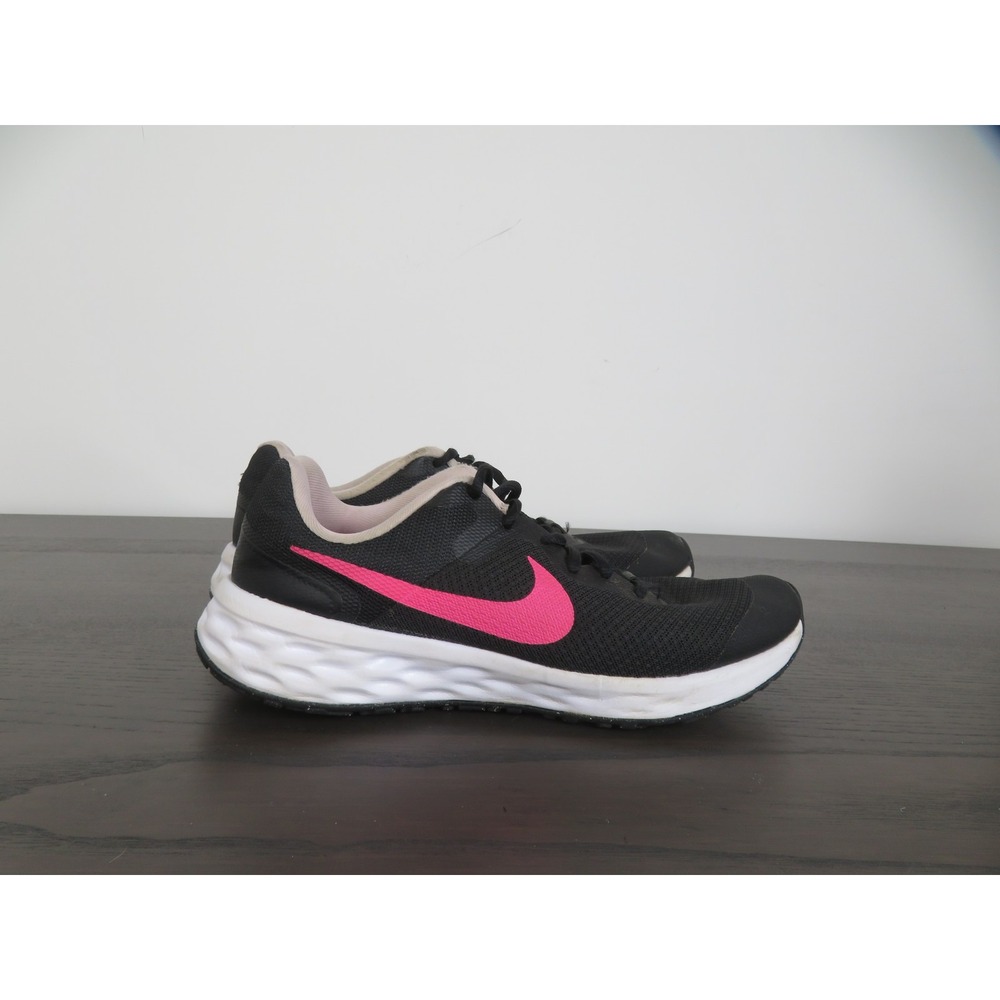 Nike Revolution 6 Running Shoe Youth 7Y Womens 8.5 Black Pink DD1096-007 Sneaker